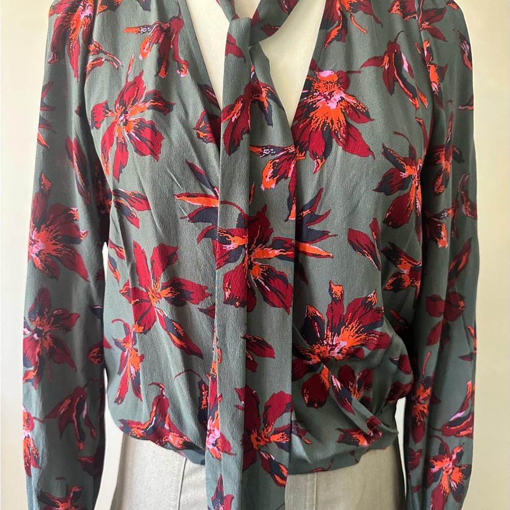 Madewell Green Silk Blouse